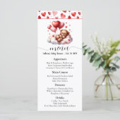 Valentijnsbeer Babyshower Menu (Staand voorkant)