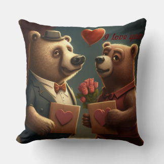 Valentijnsbeer cartoon kussen