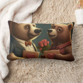 Valentijnsbeer cartoon kussen (Deken)