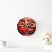 Valentijnsbeer cartoon op maat ronde klok (Huis)