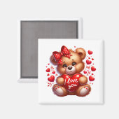 Valentijnsbeer  magneet (Voorkant / Achterkant)