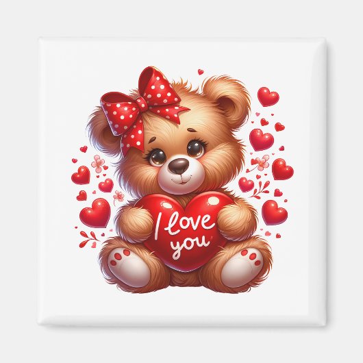 Valentijnsbeer  magneet (Voorkant)