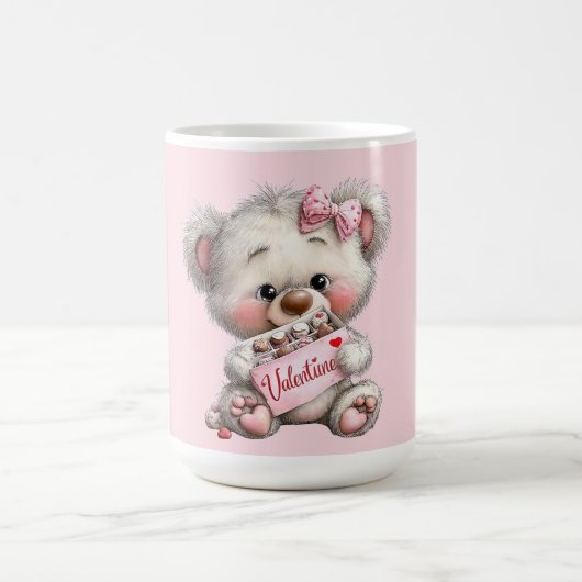 Valentijnsbeer met chocolade koffiemok (Center)