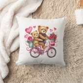 Valentijnsbeer op een fiets kussen (Deken)