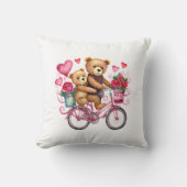 Valentijnsbeer op een fiets kussen (Voorkant)