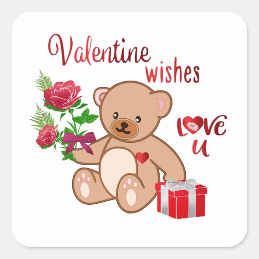 Valentijnsbeer Sticker (Voorkant)