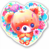 Valentijnsbeer  sticker (Voorkant)