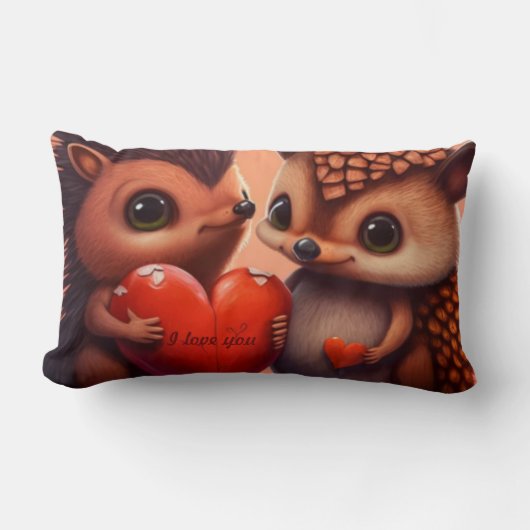 Valentijnsbeer stripfiguur op maat kussen (Voorkant)