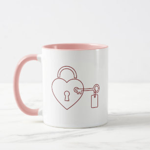 Valentijnsbeker met naam - Opgesloten Liefde Mok