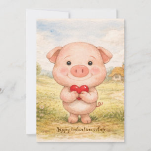 Valentijnsbiggetje Feestdagenkaart