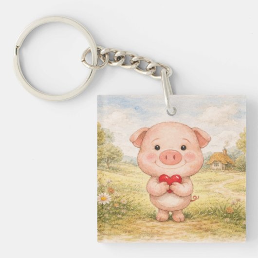 Valentijnsbiggetje Sleutelhanger (voorkant)