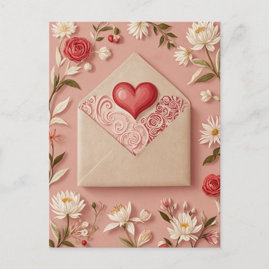 Valentijnsbloei Feestdagenkaart (Voorkant)