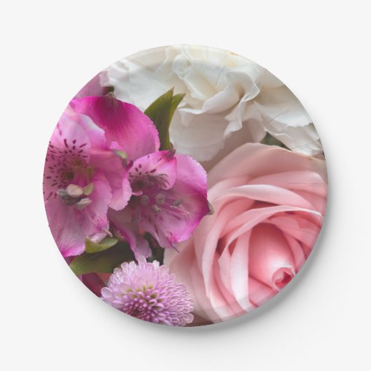 Valentijnsboeket Feest Papieren Bordje (Voorkant)