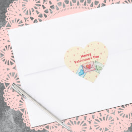 Valentijnsbriefomslag hart sticker