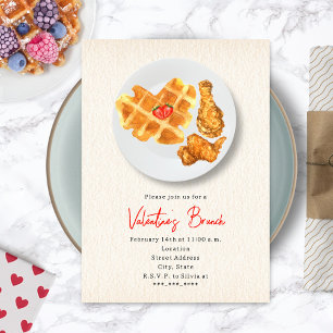 Valentijnsbrunch Kip-en-Waffels Feest Kaart