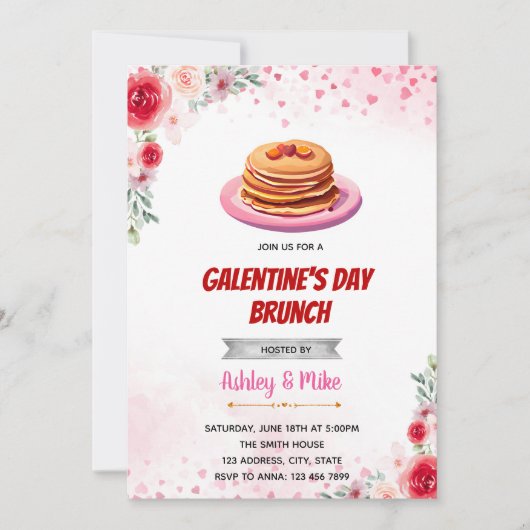 Valentijnsbrunchuitnodiging Kaart (Voorkant)