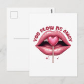 Valentijnscadeau | Je Blaast Me Weg Briefkaart (Voorkant / Achterkant)