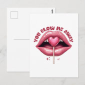 Valentijnscadeau | Jij Blaast Me Weg Briefkaart (Voorkant / Achterkant)