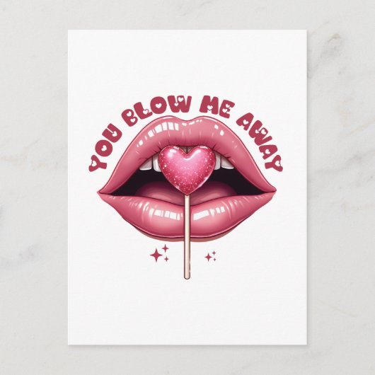 Valentijnscadeau | Jij Blaast Me Weg Briefkaart (Voorkant)
