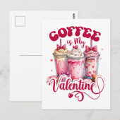 Valentijnscadeau | koffie is mijn valentijn briefkaart (Voorkant / Achterkant)