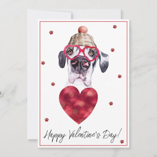 Valentijnscadeau voor liefhebbers van de Dog Great Feestdagenkaart (Voorkant)