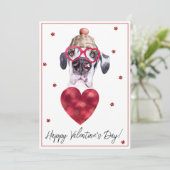 Valentijnscadeau voor liefhebbers van de Dog Great Feestdagenkaart (Staand voorkant)