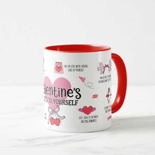 Valentijnscadeaus voor jezelf mok (Voorkant rechts)