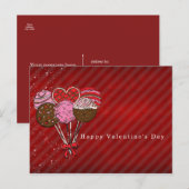 Valentijnscake pops aankondiging of feest briefkaart (Voorkant / Achterkant)