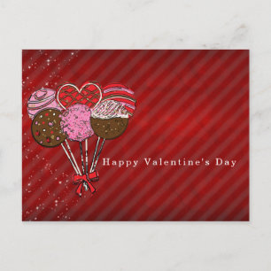Valentijnscake pops aankondiging of feest briefkaart