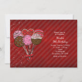 Valentijnscake-pops Verjaardagsfeestje Kaart (Voorkant)