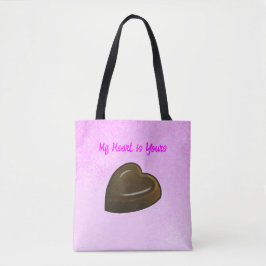 Valentijnsch hart van chocolade tote bag