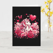 Valentijnscharme van de eenhoorn  kaart (Gele Bloem)