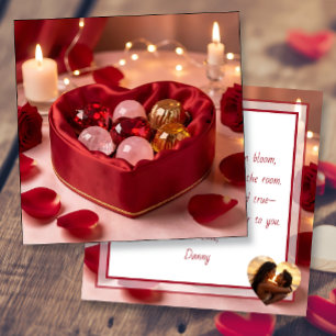 Valentijnschocolade, Gedicht en Fotosjabloon Kaart