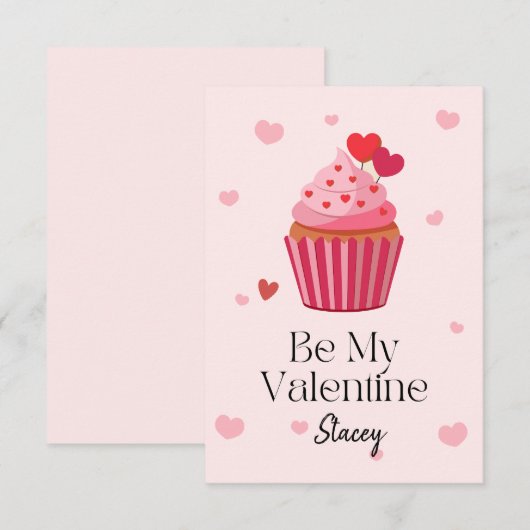 Valentijnscupcake voor in de klas 'Wees van mij' (Voorkant / Achterkant)