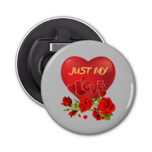 Valentijnsdag: 14 februari, liefde, genegenheid, r button flesopener