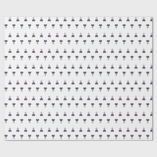 Valentijnsdag 14 februari paarse hart cadeaupapier (Vlak)
