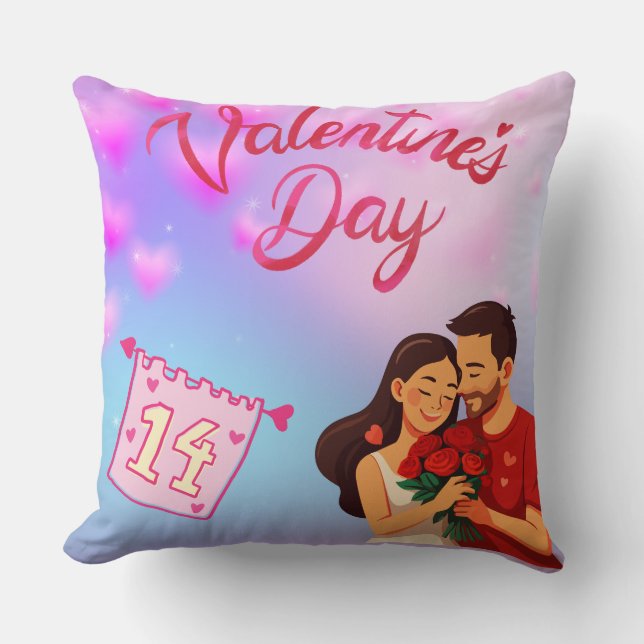 Valentijnsdag 14 februari Romantisch stel Kussen (Voorkant)