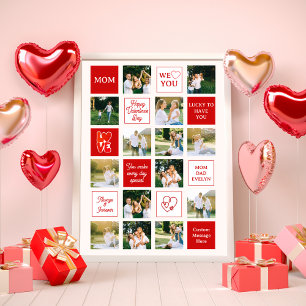 Valentijnsdag 14 Foto Collage Berichten voor Moede Poster