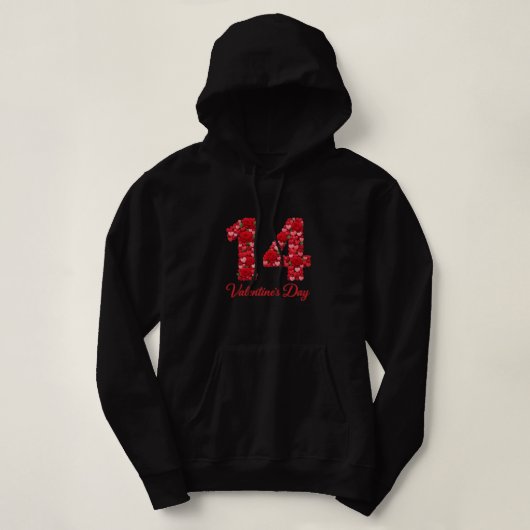 Valentijnsdag 14 Hart Design Hoodie – Romantisch (Design voorkant)