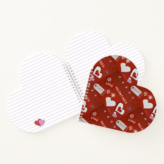 Valentijnsdag 1 (hartvormig) spiraalvormig Notitie Notitieboek (Binnen)
