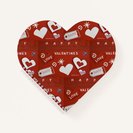 Valentijnsdag 1 (hartvormig) spiraalvormig Notitie Notitieboek (Voorkant)