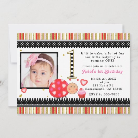 Valentijnsdag 1e verjaardag Fotouitnodiging Kaart (Voorkant)