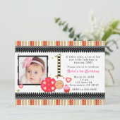 Valentijnsdag 1e verjaardag Fotouitnodiging Kaart (Staand voorkant)