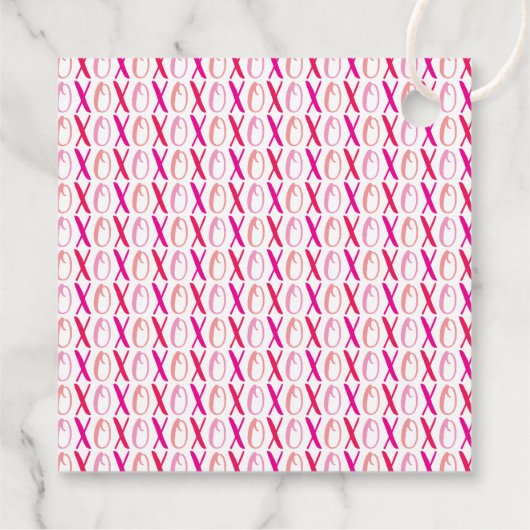 Valentijnsdag 1e verjaardag Hugs & Kisses (XOXO) Bedankjes Labels (Achterkant)