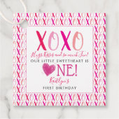 Valentijnsdag 1e verjaardag Hugs & Kisses (XOXO) Bedankjes Labels (Voorkant)