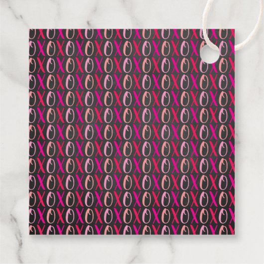 Valentijnsdag 1e verjaardag Hugs & Kisses (XOXO) Bedankjes Labels (Achterkant)