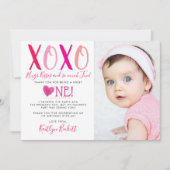 Valentijnsdag 1e verjaardag Hugs & Kisses (XOXO) Bedankkaart (Voorkant)