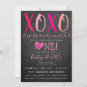 Valentijnsdag 1e verjaardag Hugs & Kisses (XOXO) Kaart (Voorkant)