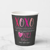 Valentijnsdag 1e verjaardag Hugs & Kisses (XOXO) Papieren Bekers (Voorkant)