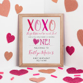 Valentijnsdag 1e verjaardag Hugs & Kisses (XOXO) Poster